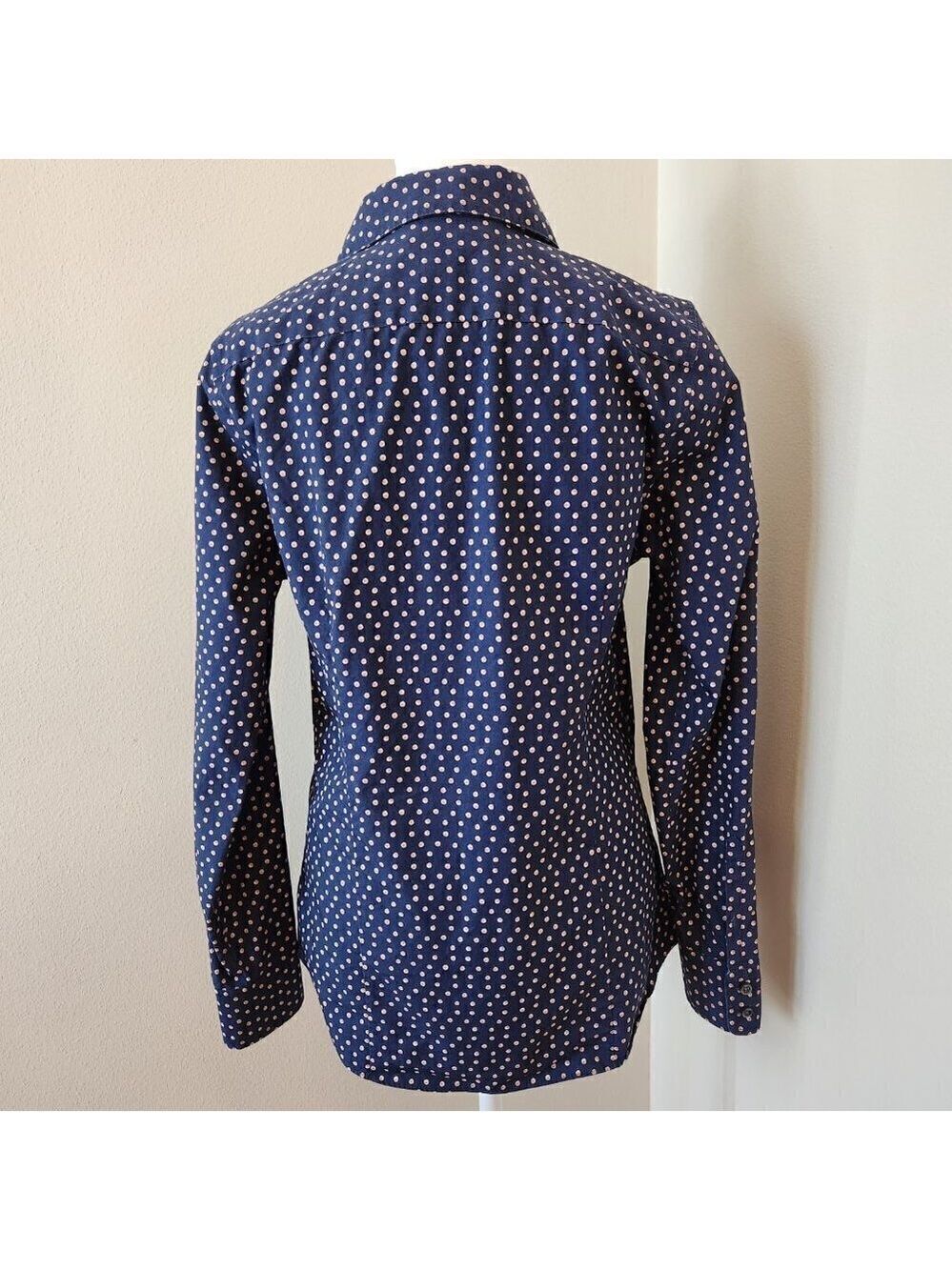 LANDS' END BUTTON FRONT NO IRON SUPRIMA BLOUSE - SIZE 6 TALL - EUC - Picture 6 of 7